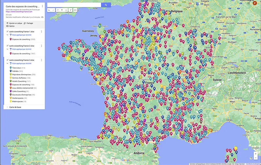 carte coworking France