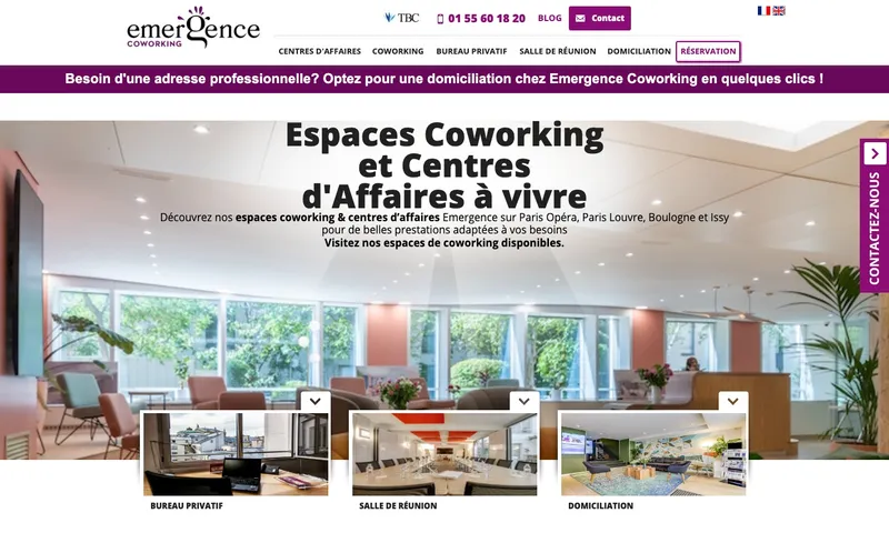 Coworking Emergence : Photo de l'espace de coworking situé 121 Rue D'Aguesseau à Boulogne Billancourt (92000)