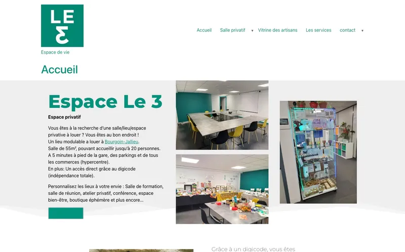 Espace Le 3 : Photo de l'espace de coworking situé 3 Allee Des Marettes à Bourgoin Jallieu (38300)