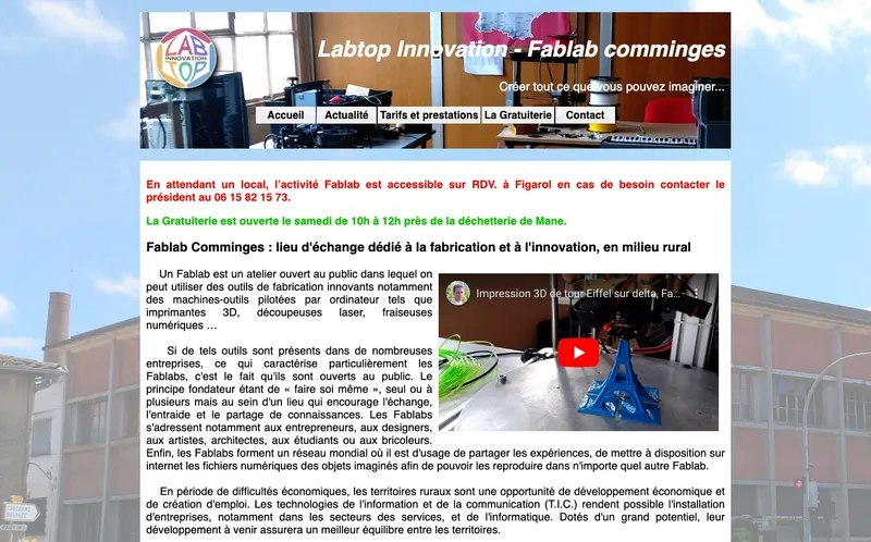 Fablab Labtop Innovation : Photo du fablab situé Le Tépé à Figarol (31260)