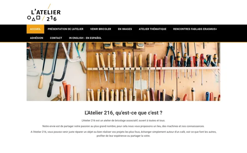 L'Atelier 216 : Photo du fablab situé 216 Rue Jolivet à Tours (37000)