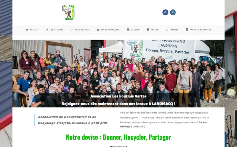 Les Fourmis Vertes Recyclerie & Manufacture : Photo du fablab situé Rue De Frenes à Landisacq (61100)