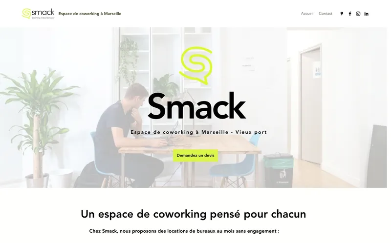 Smack Coworking In Good Compagny : Photo de l'espace de coworking situé 13 Rue Docteur Combalat à Marseille (13006)