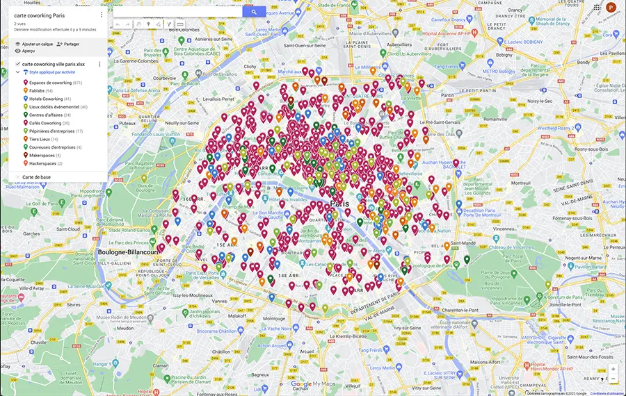 Carte Coworking Paris Carte Coworking Paris