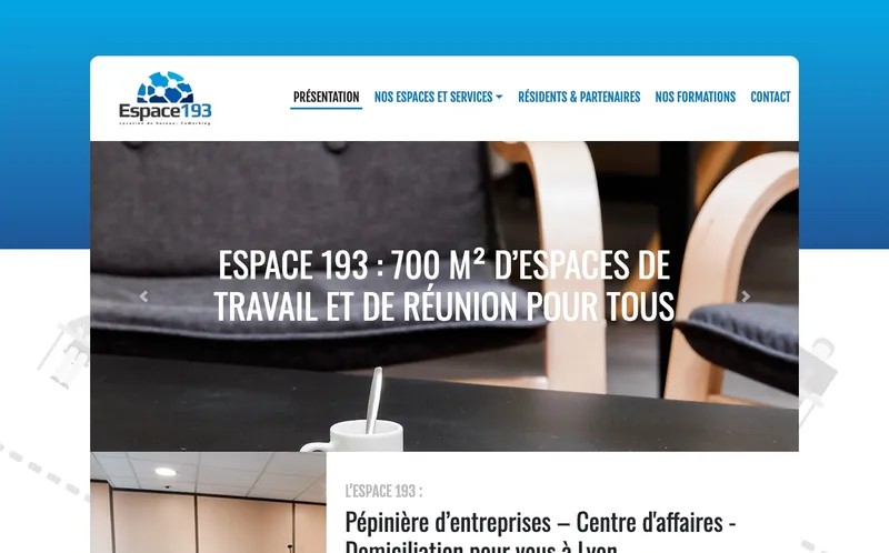 Coworking Espace 193 : Photo de l'espace de coworking situé 193 Rue Marcel Mérieux à Lyon (69007)