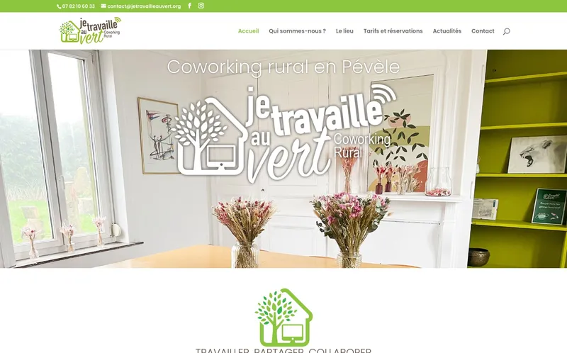 Coworking Je Travaille Au Vert : Photo de l'espace de coworking situé 350 Rue Du Moulin à Mons En Pévèle (59246)