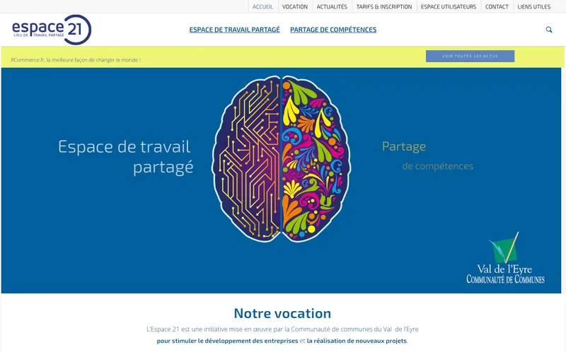 Coworking L'Espace 21 : Photo de l'espace de coworking situé 20 Route De Suzon à Belin Beliet (33830)