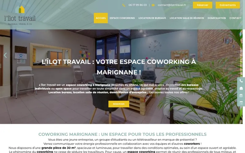 Coworking L'Ilot Travail : Photo de l'espace de coworking situé 27Bis Cours Mirabeau à Marignane (13700)