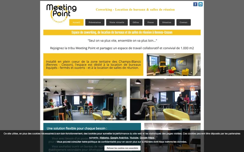 Coworking Meeting Point : Photo de l'espace de coworking situé 13 Rue Claude Chappe à Cesson Sevigné (35510) Coworking Meeting Point : Photo de l'espace de coworking situé 13 Rue Claude Chappe à Cesson Sevigné (35510)