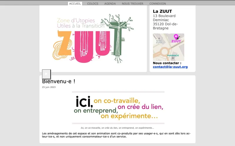 La Zuut La Zone Des Utopies Utiles A La Transition : Photo de l'espace de coworking situé 13 Boulevard Deminiac à Dol De Bretagne (35120)