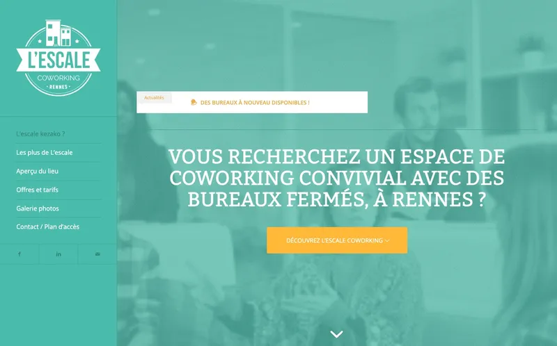L'Escale Coworking : Photo de l'espace de coworking situé 59 Rue Jean Jouvenet à Rennes (35200) L'Escale Coworking : Photo de l'espace de coworking situé 59 Rue Jean Jouvenet à Rennes (35200)